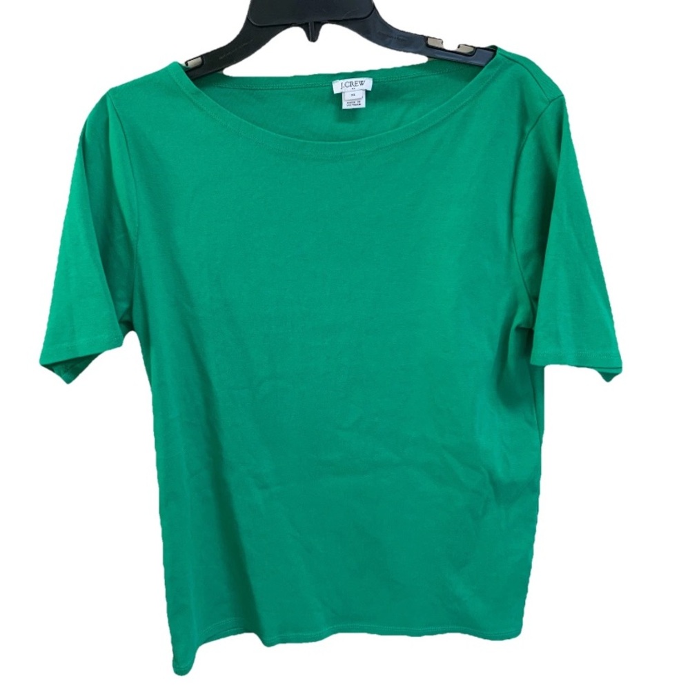 J Crew Kelly Green Short Sleeve Scoop Neckline 100% Cotton Tee Shirt Sz XL